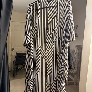 Black and White Striped Cardigan